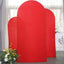 Set of 3 Matte Red Spandex Fitted Chiara Backdrop Stand Cover For Round Top Wedding Arch - 5ft, 6ft, 7ft