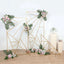 7ft Tall Gold Metal Rectangular Geometric Flower Frame Prop Stand, Wedding Backdrop Floor Stand With Cloudy Film Insert