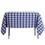 Polyester 54"x54" Square Tablecloth White/Navy Blue - Checkered Buffalo Plaid Design for Casual Table Settings