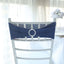 5 Pack Stretch Spandex Chair Sashes Navy Blue - Reusable Chair Bands with Silver Diamond Ring Slide Buckle 5"x14"