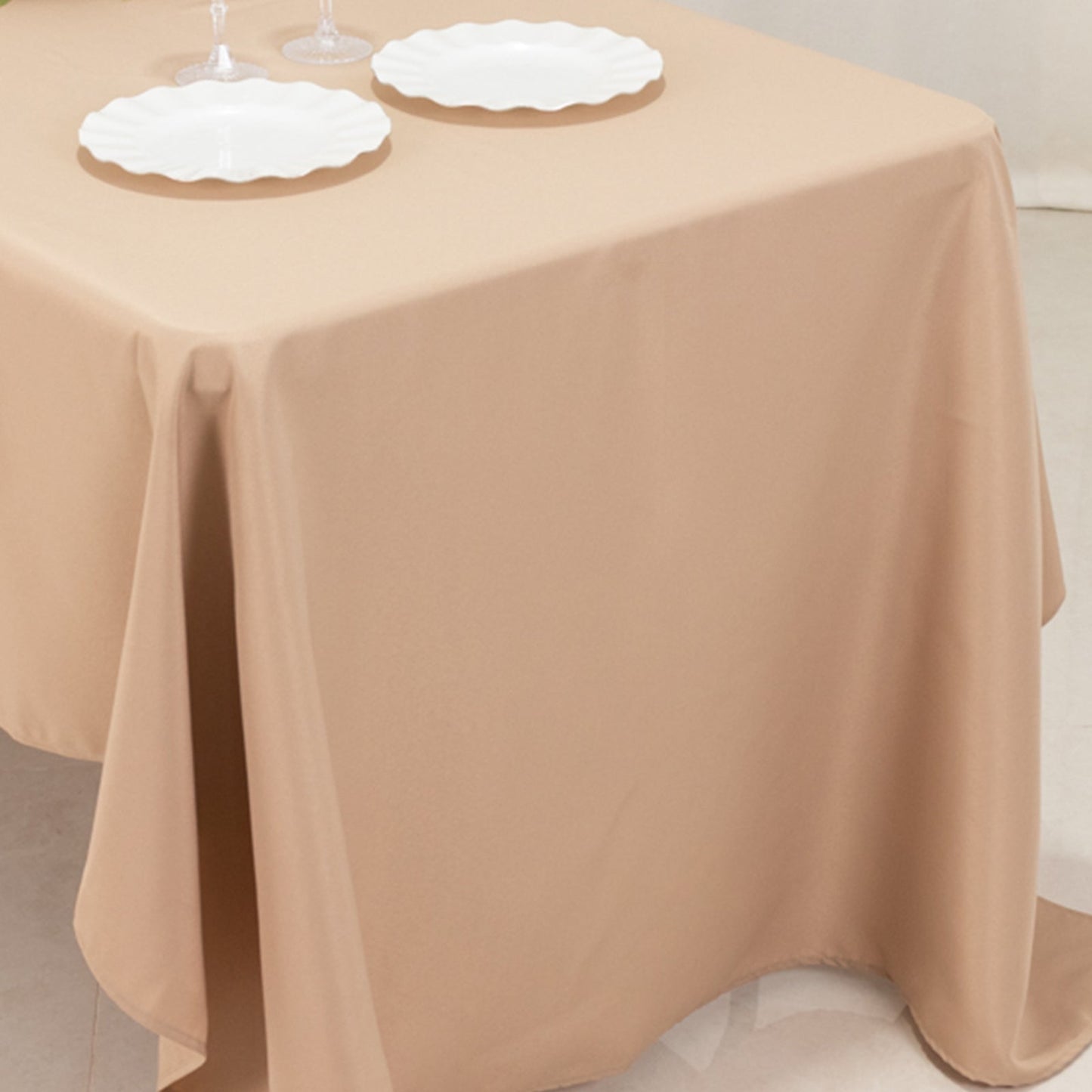 Premium Polyester 60"x126" Rectangle Tablecloth Nude - Stain-Resistant 220GSM Finish Table Cover