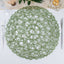 6-Pack Table Placemats Woven Fiber Design Olive Green Round - Disposable Mats for Dining and Events 15"