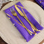 5 Pack Polyester 20"x20" Napkins Purple with Gold Geometric Foil Pattern - Modern Reusable Dinner Napkins