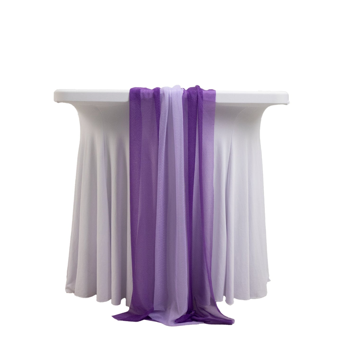 20-Pack 9ft Sheer Table Runners â€“ Purple/Lavender Lilac Shimmer Sheer Drapes, Wrinkle-Free