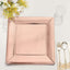 10-Pack Disposable Square Charger Plates in Rose Gold with Leather Like Texture - 1100GSM Durable Paper Chargers for Sophisticated Events 13"
