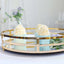Set of 2 Metal Serving Trays 13", 9" Round Gold with Mirrored Top, Classy Decorative Vanity Tray Centerpiece
