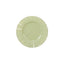 10-Pack Plastic 9" Round Dinner Plates in Sage Green Ruffled Rim with Gold Edging - Sturdy Disposable Dinnerware