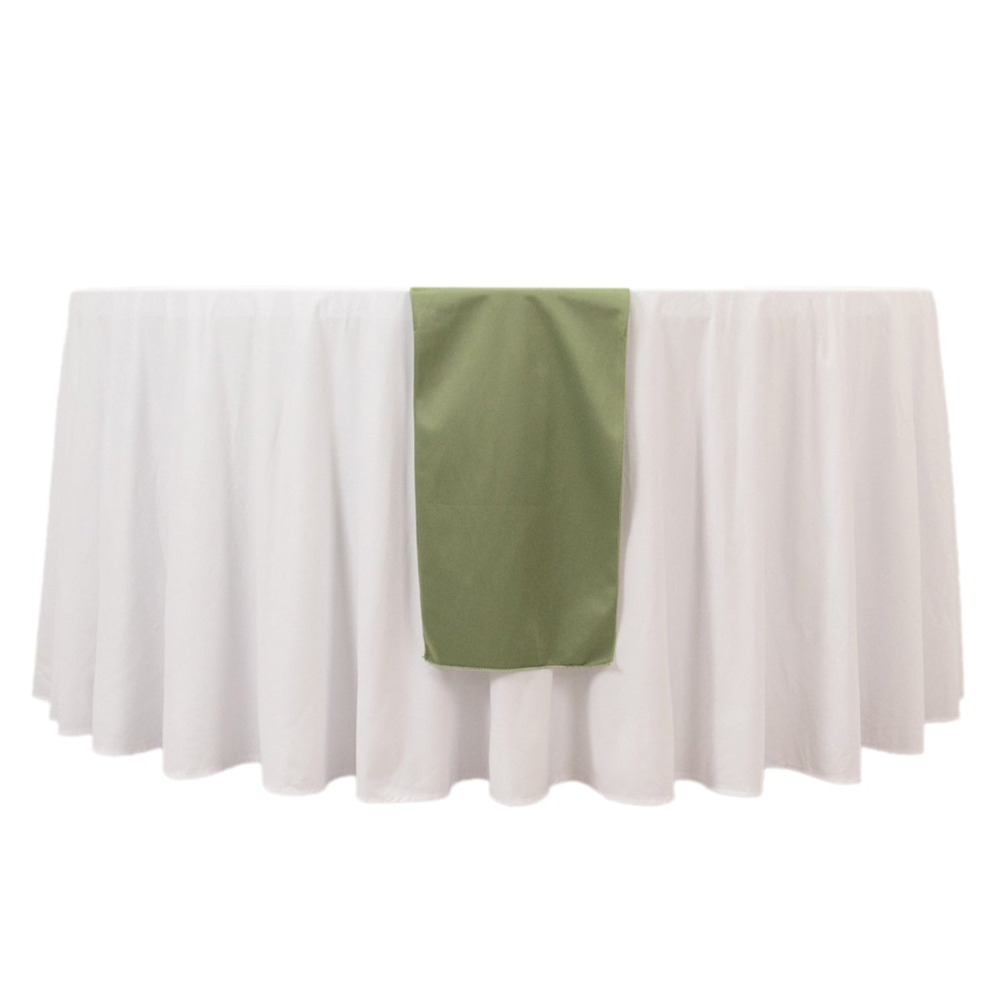 Scuba Polyester 12"x108" Table Runner Dusty Sage Green - Wrinkle-Free Table Linen
