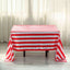 Satin 60"x102" Rectangle Tablecloth Red/White - Stripe Design with Stylish Smooth Finish Table Cover