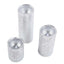 Set of 3 LED Flameless Pillar Candles Remote Operated Metallic Silver - Battery Powered 4", 6", 8"
