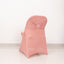 Stretch Spandex Chair Cover Dusty Rose for Folding Chairs - Secure Fit Slipcover with Silver Rhinestone Buckled Sash Band
