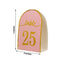 25-Pack 7" Disposable Table Numbers, Blush Free Standing Double Sided Table Number Place Cards with Metallic Gold Foil Numbers 1-25