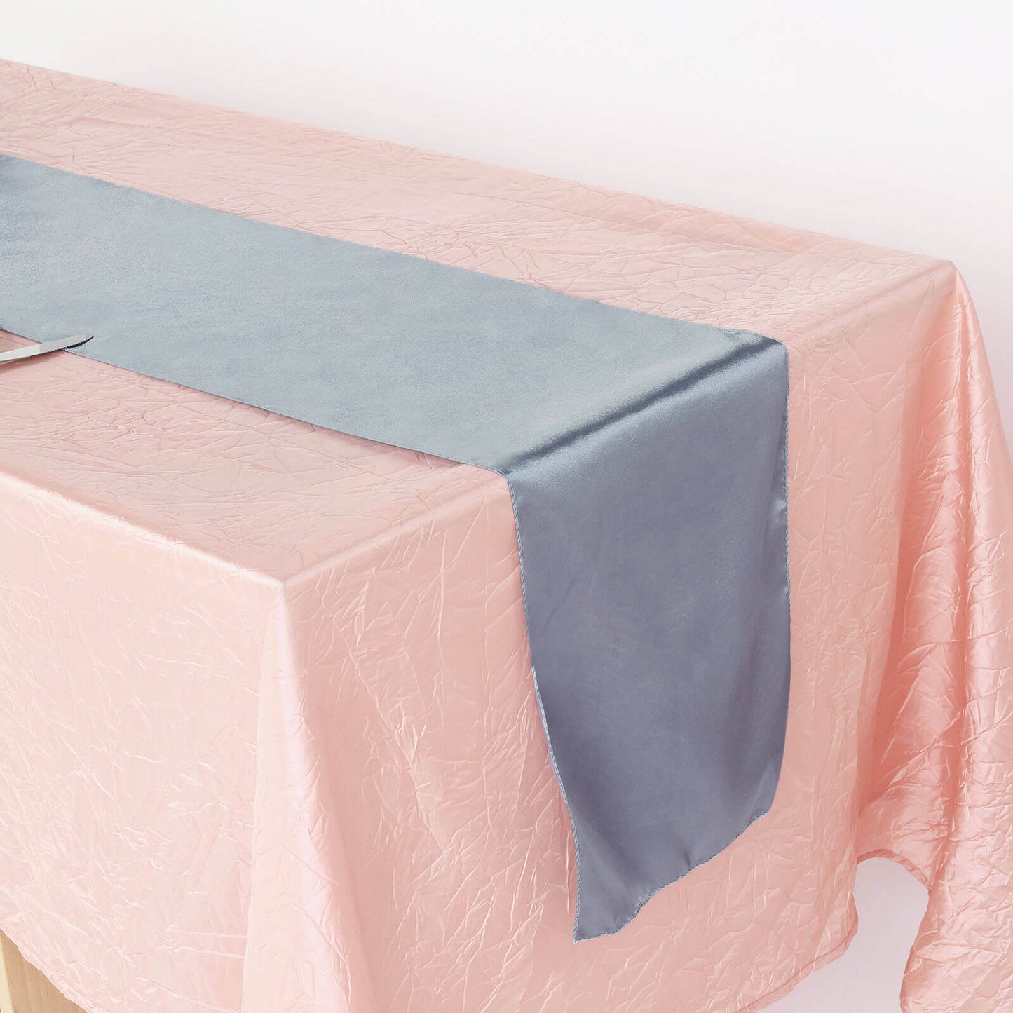Satin 12"x108" Table Runner Dusty Blue - Stylish Table Linen