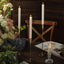 5-Pack Taper Candles Ribbed Wick Ribbon Wax Design White - Premium Unscented Dinner Candles 9"