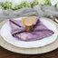 5 Pack Taffeta 20"x20" Napkins Violet Amethyst - Accordion Crinkle Dinner Napkins