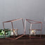 Set of Metal Candle Holders Linked Geometric Design Rose Gold - Chic Votive Glass Decor for Events & Gatherings 9"