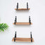 3 Pack Wood Metal Floating Wall Shelves Wall Mounted Shelf Set Decor