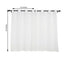2 Pack Handmade White Faux Linen Curtains 52"x64", Curtain Panels With Chrome Grommets