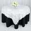 Taffeta 72"x72" Table Overlay Square Tablecloth White 3D Leaf Petal Design for Stylish Celebrations