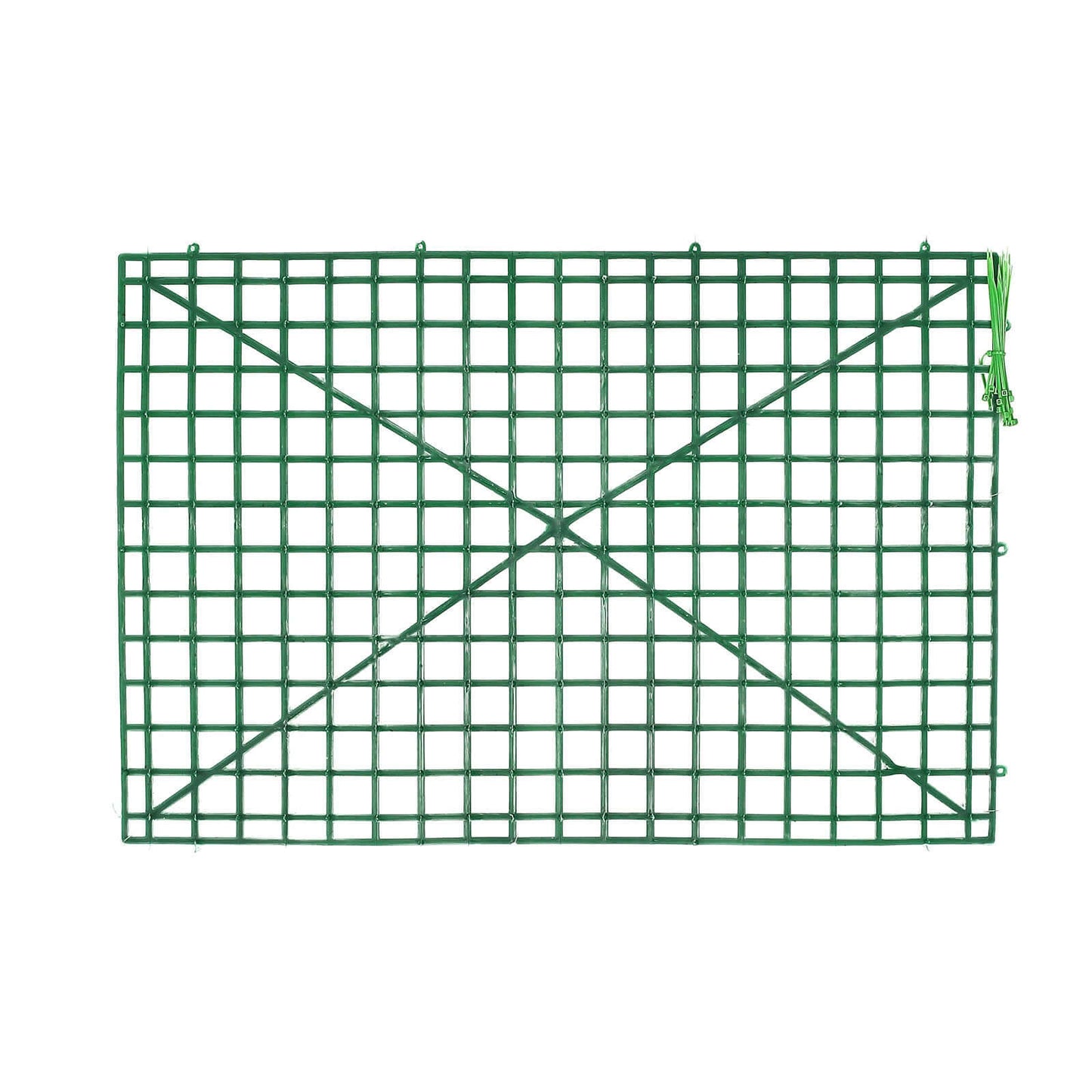 10 Pack 24"x16" Dark Green Artificial Flower Wall Grid Panel Frames, DIY Plastic Mesh Plant Wall Backdrop Fences