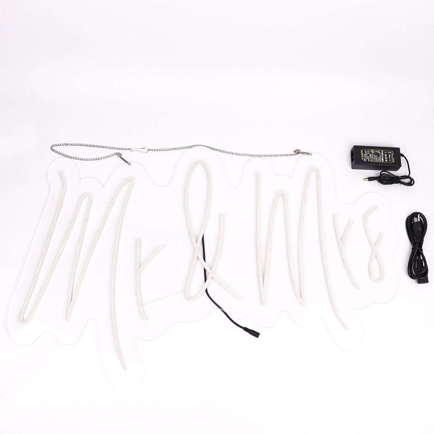 33" Mr and Mrs Neon Light Sign, LED Reusable Wall DÃ©cor Lights With 5ft Hanging Chain