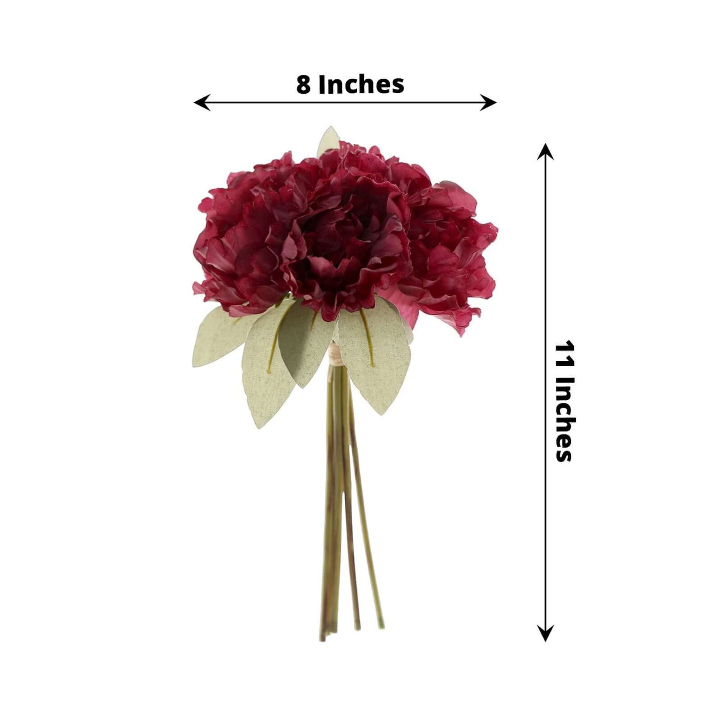 11" Mulberry Real Touch Artificial Silk Peonies Flower Bouquet