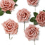 24 Roses 5" Dusty Rose Artificial Foam Flowers With Stem Wire and Leaves