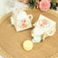 25 Pack 4" Ivory Mini Teapot Favor Boxes, Vintage Rose Gift Boxes with Ribbons
