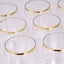 12-Pack Plastic Wine Tumblers Clear with Gold Rim - Reusable Drinkware 12oz