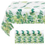 5-Pack Plastic Table Covers White/Green Rectangle with Eucalyptus Leaves Print - Decorative PVC Disposable Tablecloths 54"x108"