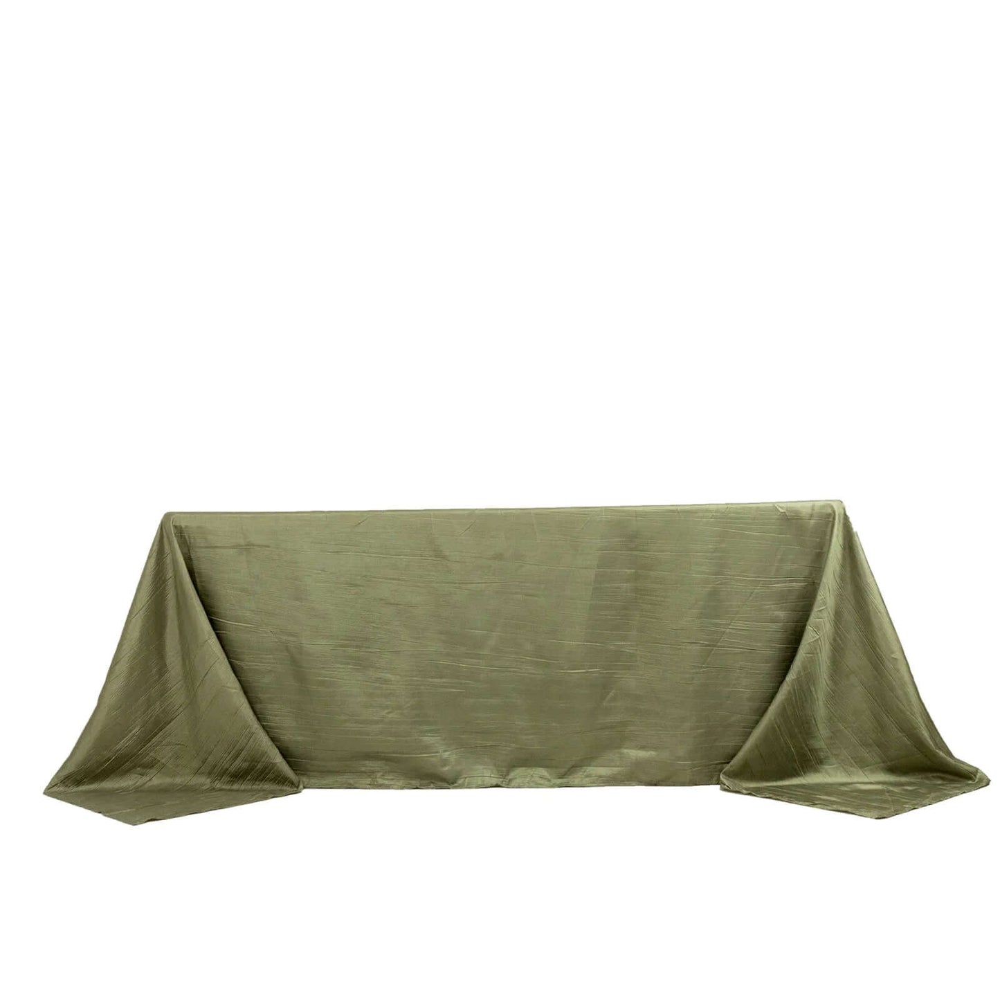 Taffeta 90"x132" Rectangle Tablecloth Dusty Sage Green - Seamless Accordion Crinkle Table Cover