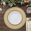 6-Pack Acrylic Round Charger Plates 13" in Gold with Lace Embossed Rim, Rustic Plastic Decorative Charger Tableware