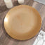 10-Pack Plastic 10" Round Dinner Plates in Gold with Gold Rim - Glossy Disposable Party Plates