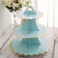 3-Tier Cardboard Cupcake Stand Light Blue - Sturdy & Collapsible Dessert Treat Tower with Gold Scalloped Rim for Baby Shower Wedding & Party Decor 13"