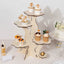 5-Tier Wooden Cake Stand Natural Tree Tower Design with Laser Cut Details - Rustic Cupcake Dessert Display 19" Tall