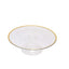 2-Pack Plastic Pedestal Cake Stands 12"Clear with Gold Rim - Classy Reusable Cupcake Dessert Display Riser for Home & Event Use
