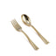 24-Pack Plastic Mini Dessert Spoons Gold - Heavy Duty Disposable Silverware 4"