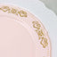 10-Pack Plastic 7.5" Round Appetizer Plates in Blush with Gold Embossed Scalloped Edge - Chic Disposable Salad Plates for Special Occasions & Banquets