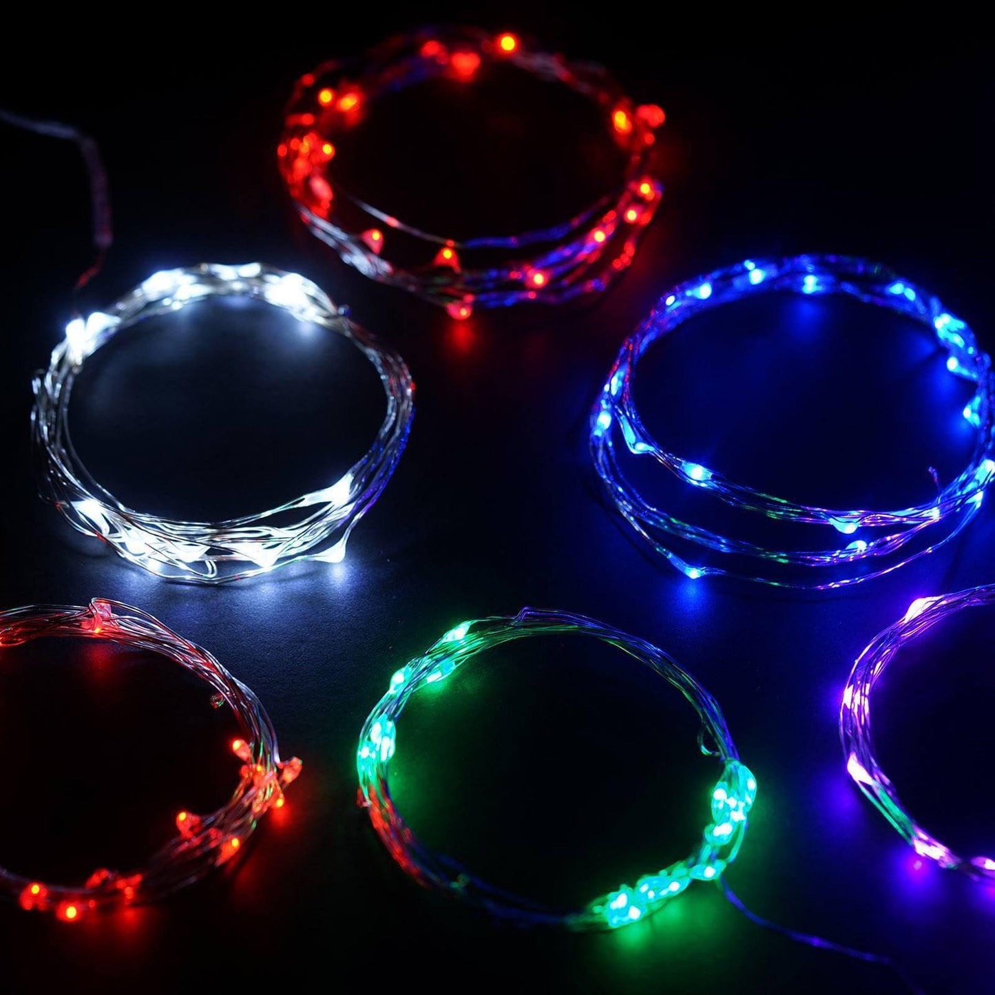 20 LED Micro Fairy String Lights Starry Bright Design Red - Battery Operated Party Accent 90"