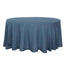 Faux Linen 120" Round Tablecloth Blue - Slubby Texture Wrinkle-Resistant Seamless Table Cover