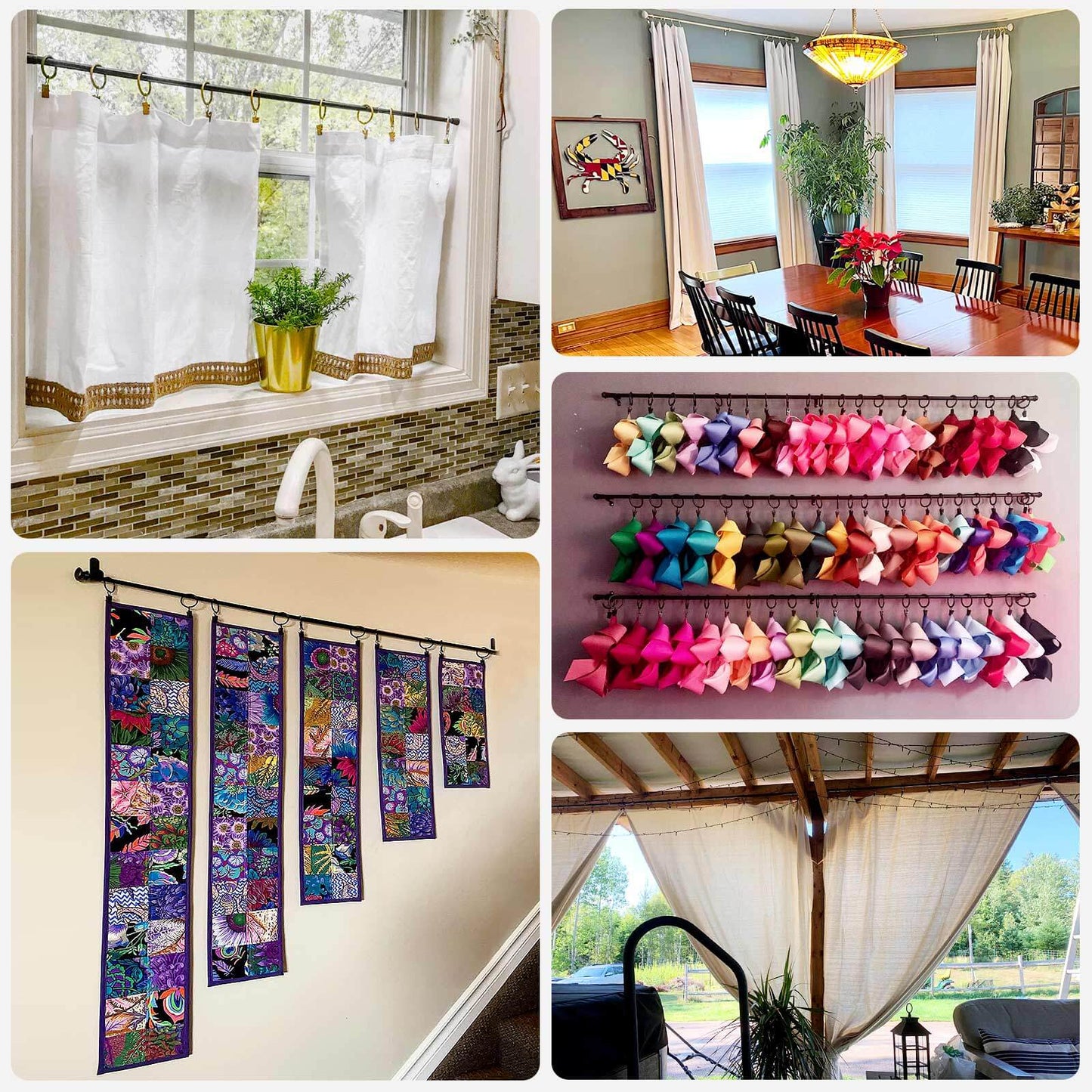 50 Pack Gold Metal Openable Curtain Clip Rings, Heavy Duty Rustproof Drapery Backdrop Clip Hangers - 1.5"