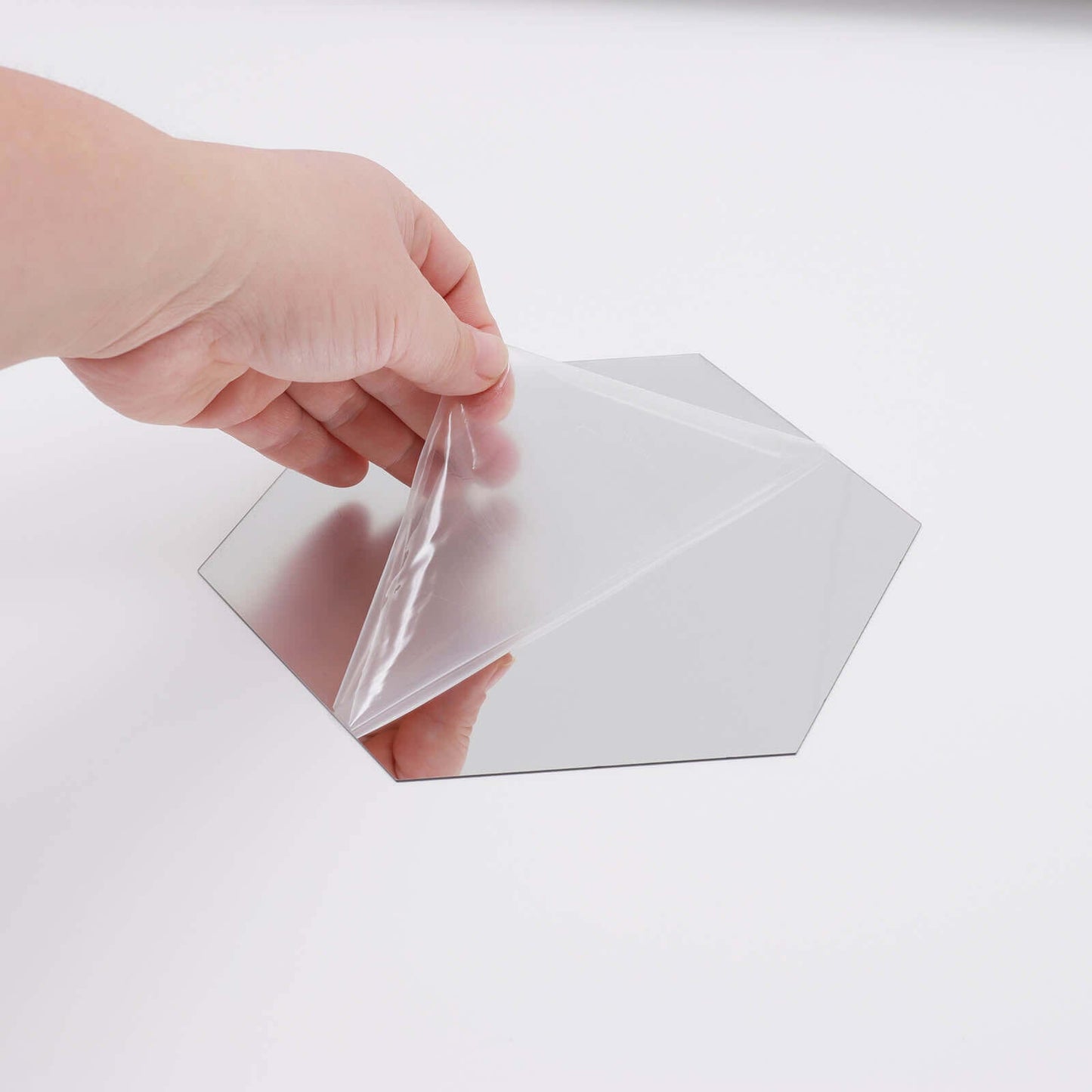 12 Pack Hexagon Acrylic Mirror Wall Stickers, 7" Removable Wall Decals For Home Decor