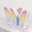 Expandable White Lilac Paper Butterfly Pinata Hanging Decor with Pastel Colored Wings, Fairy Themed Birthday Party Pinata - 23"x19"