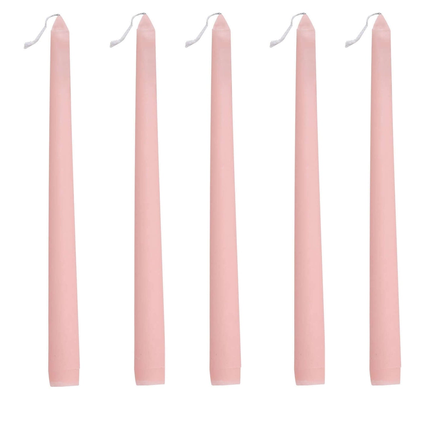 10-Pack Taper Candles Premium Wax Design Blush - Unscented Candles for Upscale Settings 10"