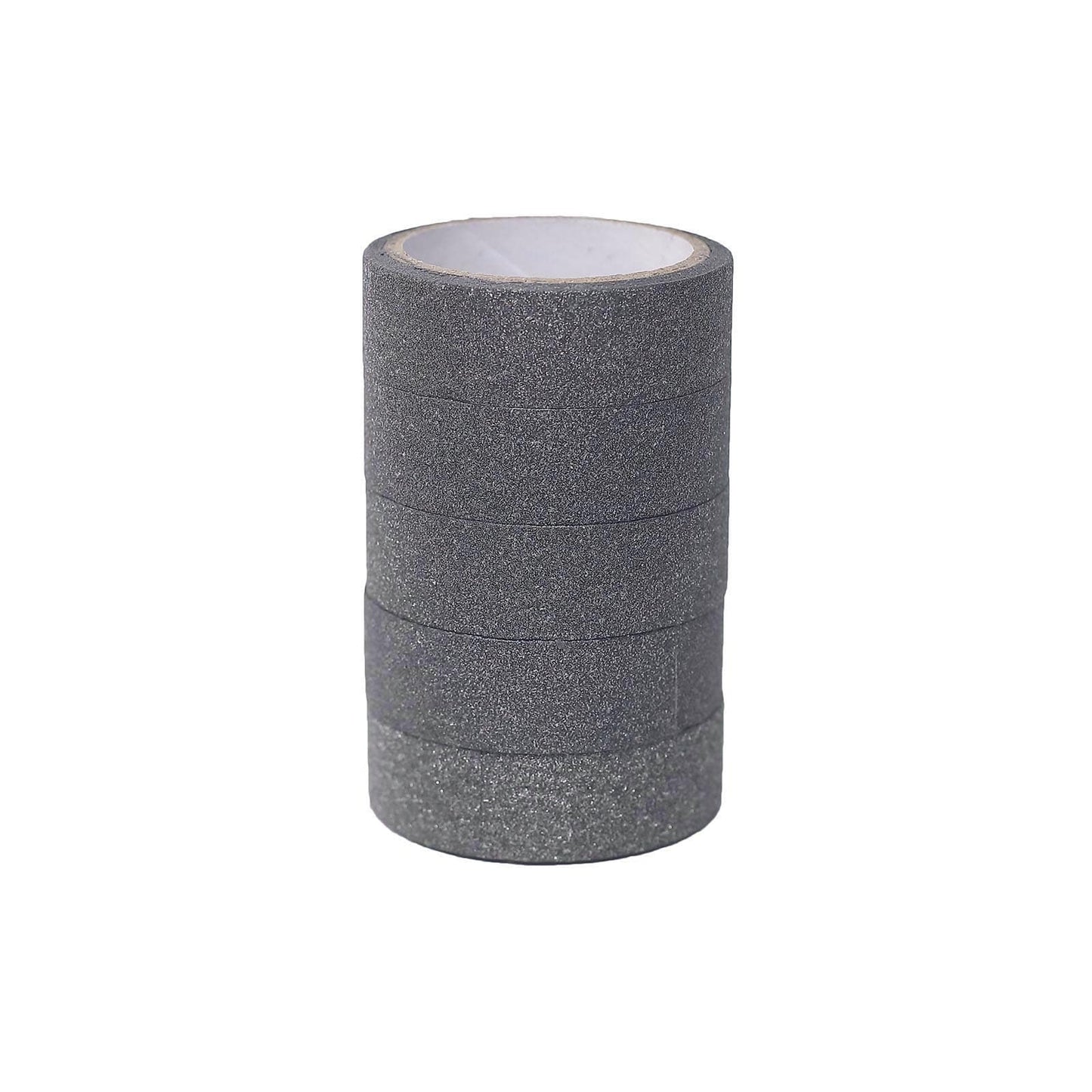 5 Pack 0.5"x5 Yards Charcoal Gray Washi DIY Craft Glitter Tape