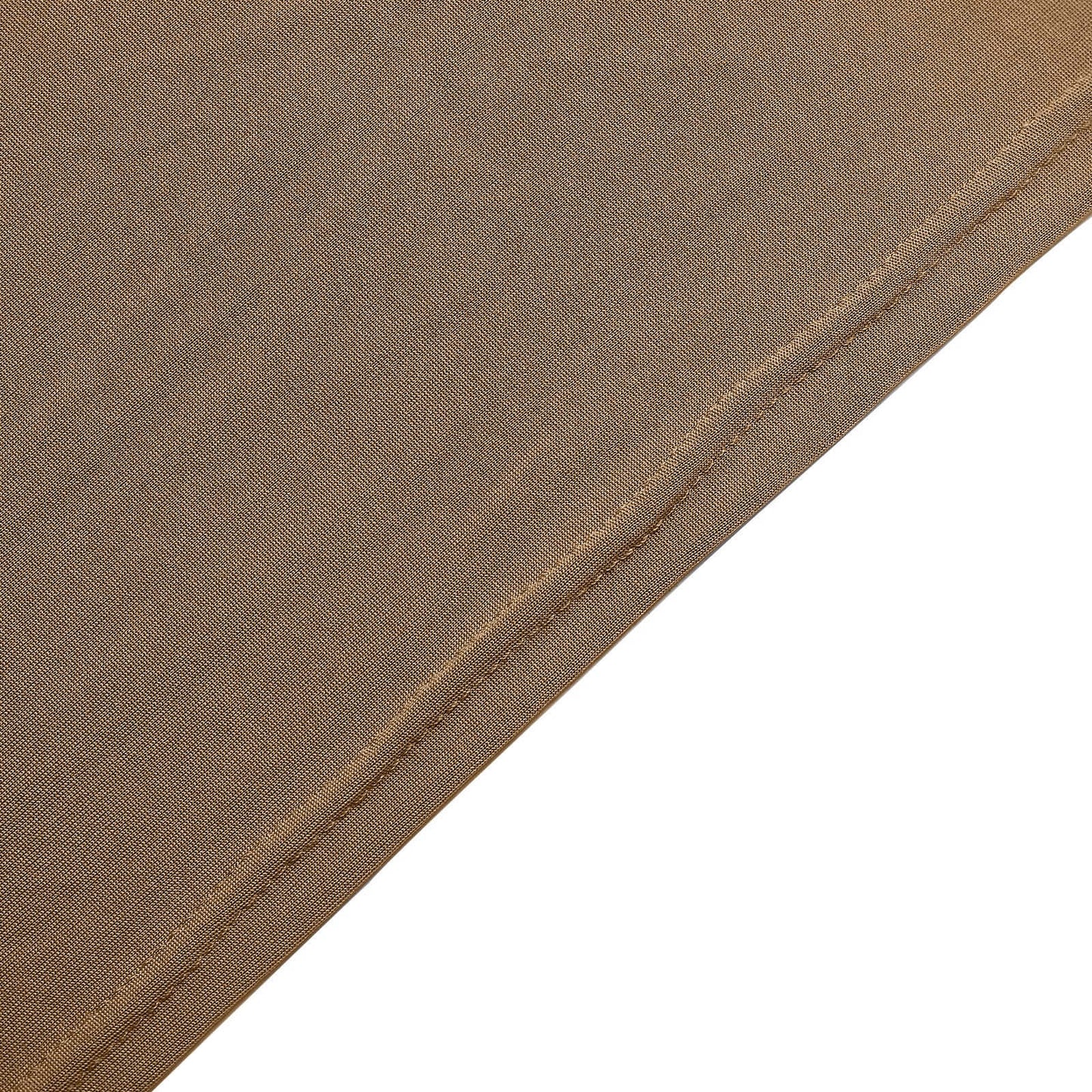 Stretch Spandex 6ft Rectangle Tablecloth Taupe - Durable Form-Fitting Table Cover
