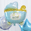 Set of 5 Blue White Boy Baby Shower Mylar Foil Balloon Set, Star, Round and Baby Carriage Balloon Bouquet With Ribbon, Gender Reveal Party Decorations