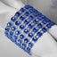 10 Pack Rhinestone Napkin Rings with Velcro Brooch Buckle Royal Blue - Stylish Design for Chair Sashes