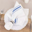 10 Pack Premium Spun Polyester 18"x22" Napkins White/Blue Bistro Style - Highly Absorbent Cotton-Like Feel Cloth Napkins