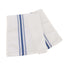 10 Pack Premium Spun Polyester 18"x22" Napkins White/Blue Bistro Style - Highly Absorbent Cotton-Like Feel Cloth Napkins